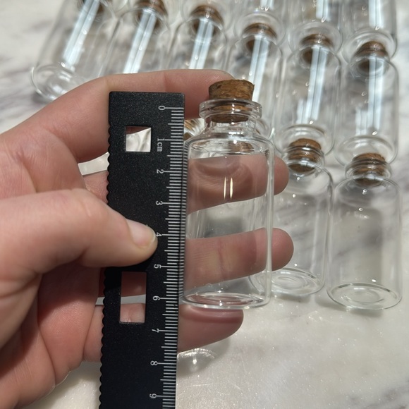 New set of 24 apothecary/botanical mini glass vial jars with cork stoppers - Picture 7 of 8